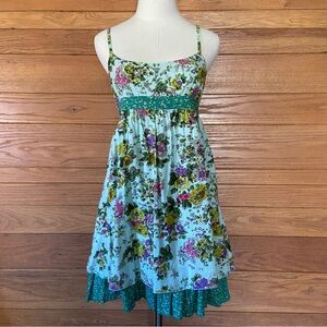 Y2K Fire Los Angeles floral tiered babydoll mini dress